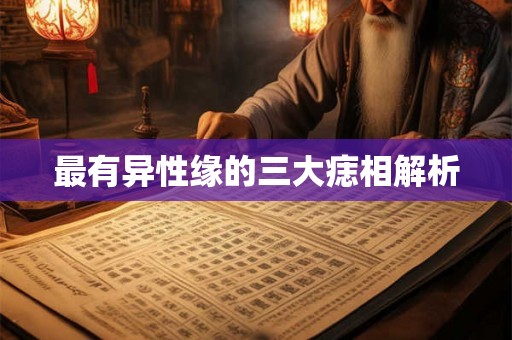 最有异性缘的三大痣相解析