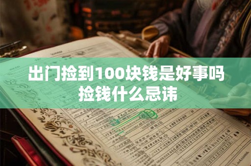 出门捡到100块钱是好事吗 捡钱什么忌讳