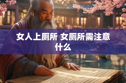 女人上厕所 女厕所需注意什么