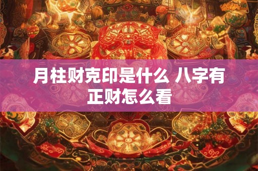 月柱财克印是什么 八字有正财怎么看