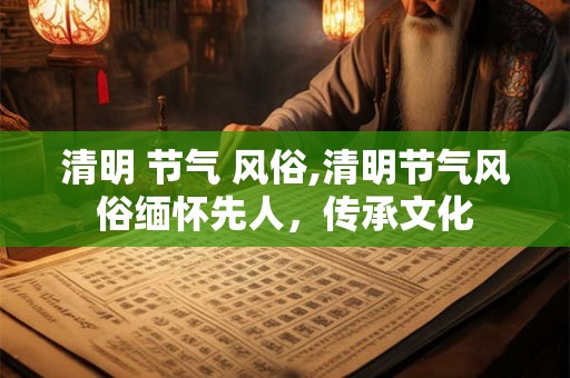 清明 节气 风俗,清明节气风俗缅怀先人，传承文化