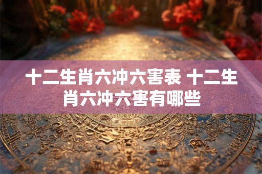 十二生肖六冲六害表 十二生肖六冲六害有哪些