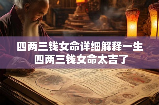 四两三钱女命详细解释一生 四两三钱女命太吉了