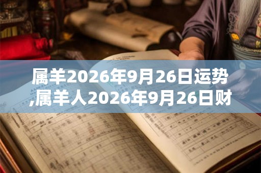 属羊2026年9月26日运势,属羊人2026年9月26日财运,生肖羊2026年9月26日运势 属羊2026年9月26日运势,属羊人2026年9月26日财运,生肖羊2026年9月26日运势