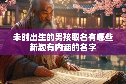 未时出生的男孩取名有哪些新颖有内涵的名字 未时出生的男孩取名有哪些新颖有内涵的名字