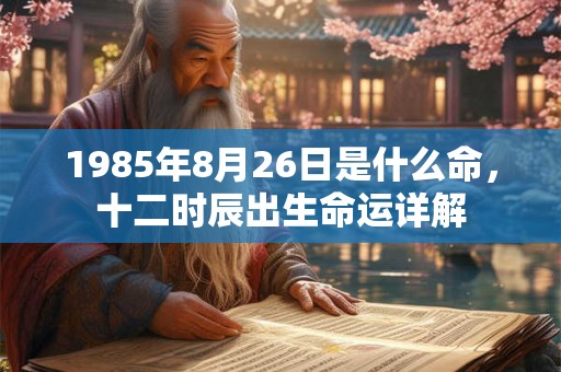 1985年8月26日是什么命，十二时辰出生命运详解