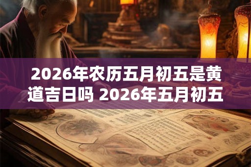 2026年农历五月初五是黄道吉日吗 2026年五月初五是黄道吉日吗