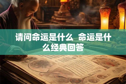 请问命运是什么 命运是什么经典回答 请问命运是什么 命运是什么经典回答