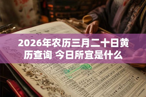 2026年农历三月二十日黄历查询 今日所宜是什么 2026年农历三月二十日黄历查询 今日所宜是什么