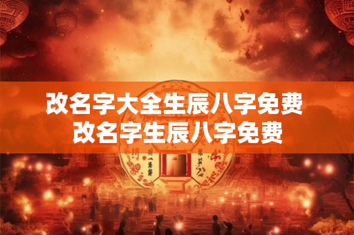 改名字大全生辰八字免费 改名字生辰八字免费