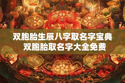 双胞胎生辰八字取名字宝典  双胞胎取名字大全免费
