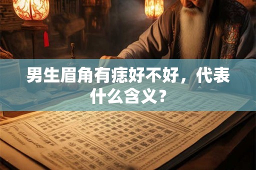 男生眉角有痣好不好，代表什么含义？