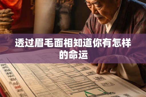 透过眉毛面相知道你有怎样的命运