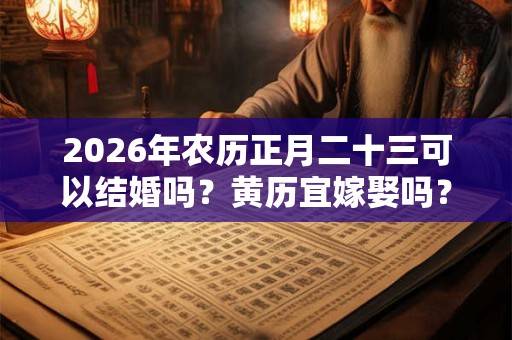 2026年农历正月二十三可以结婚吗？黄历宜嫁娶吗？
