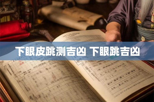 下眼皮跳测吉凶 下眼跳吉凶