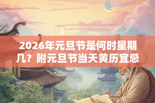 2026年元旦节是何时星期几？附元旦节当天黄历宜忌详情表