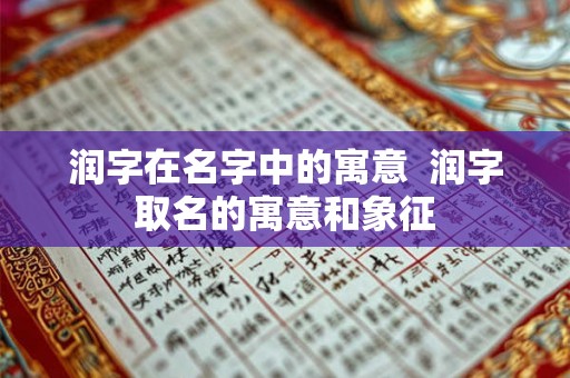 润字在名字中的寓意  润字取名的寓意和象征