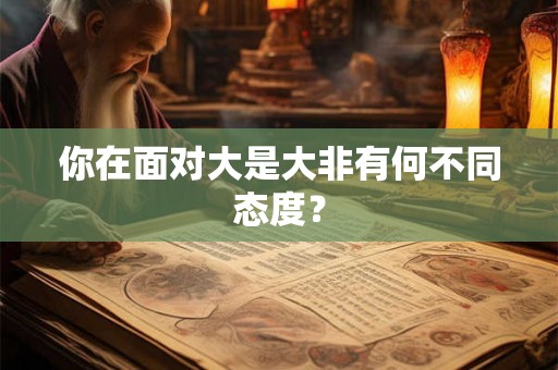 你在面对大是大非有何不同态度? 你在面对大是大非有何不同态度?