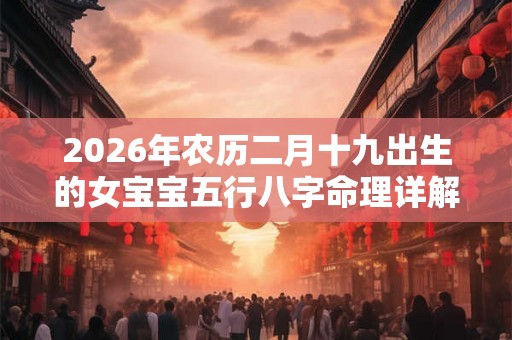 2026年农历二月十九出生的女宝宝五行八字命理详解