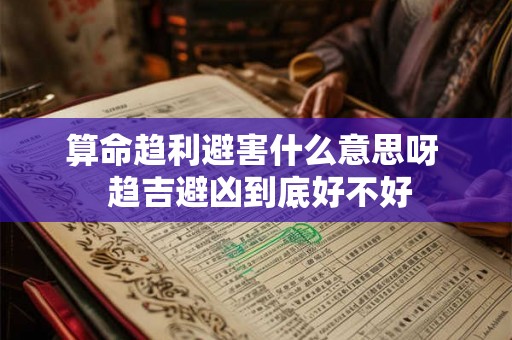 算命趋利避害什么意思呀  趋吉避凶到底好不好