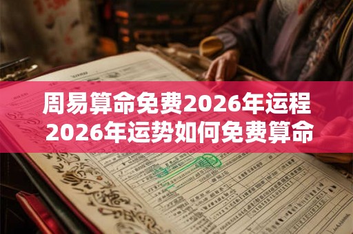 周易算命免费2026年运程 2026年运势如何免费算命解析周易