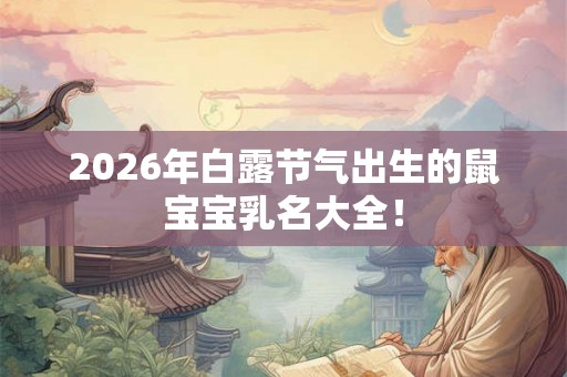 2026年白露节气出生的鼠宝宝乳名大全! 2026年白露节气出生的鼠宝宝乳名大全!