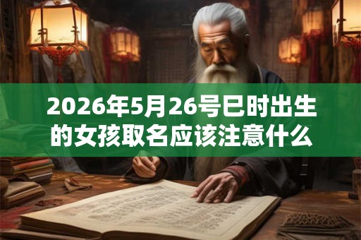 2026年5月26号巳时出生的女孩取名应该注意什么