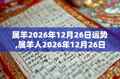 属羊2026年12月26日运势,属羊人2026年12月26日财运,生肖羊2026年12月26日运势