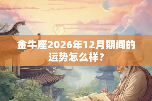 金牛座2026年12月期间的运势怎么样？