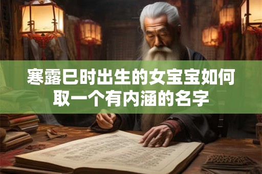 寒露巳时出生的女宝宝如何取一个有内涵的名字