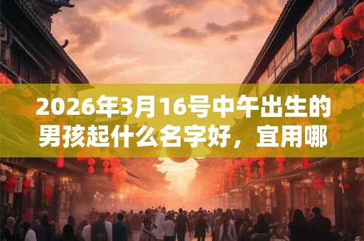 2026年3月16号中午出生的男孩起什么名字好,宜用哪些名字呢? 2026年3月16号中午出生的男孩起什么名字好,宜用哪些名字呢?