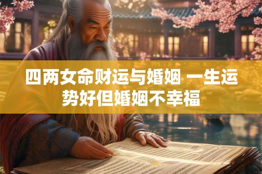 四两女命财运与婚姻 一生运势好但婚姻不幸福