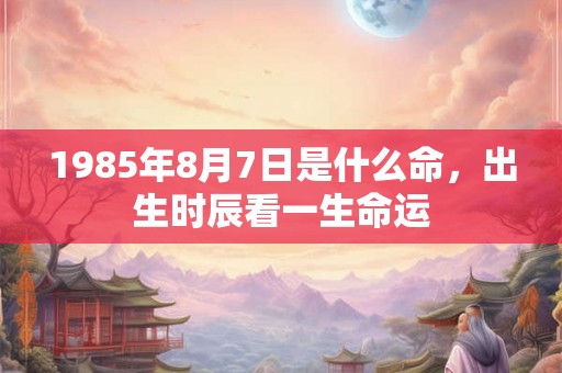 1985年8月7日是什么命，出生时辰看一生命运