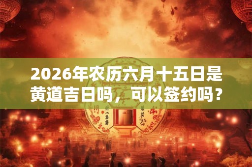 2026年农历六月十五日是黄道吉日吗,可以签约吗? 2026年农历六月十五日是黄道吉日吗,可以签约吗?