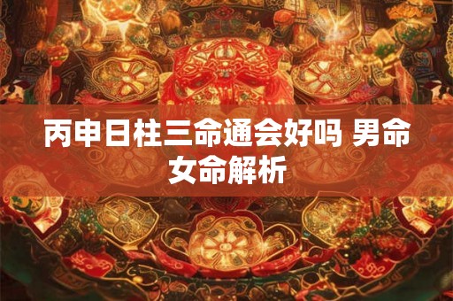 丙申日柱三命通会好吗 男命女命解析