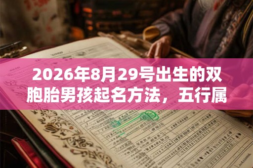 2026年8月29号出生的双胞胎男孩起名方法，五行属什么