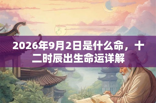 2026年9月2日是什么命,十二时辰出生命运详解 2026年9月2日是什么命,十二时辰出生命运详解