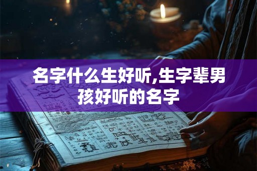 名字什么生好听,生字辈男孩好听的名字