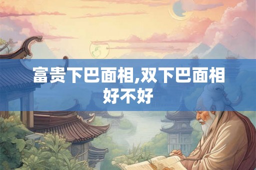 富贵下巴面相,双下巴面相好不好