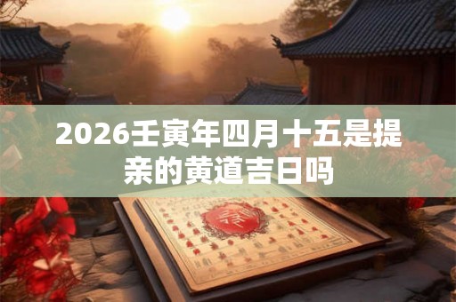 2026壬寅年四月十五是提亲的黄道吉日吗