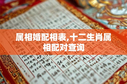 属相婚配相表,十二生肖属相配对查询