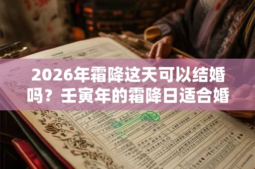 2026年霜降这天可以结婚吗？壬寅年的霜降日适合婚嫁不
