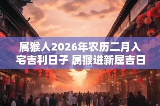 属猴人2026年农历二月入宅吉利日子 属猴进新屋吉日 属猴人2026年农历二月入宅吉利日子 属猴进新屋吉日