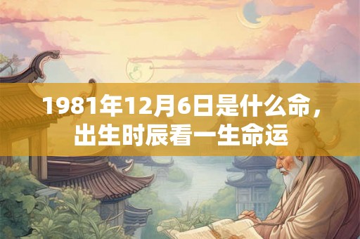 1981年12月6日是什么命,出生时辰看一生命运 1981年12月6日是什么命,出生时辰看一生命运