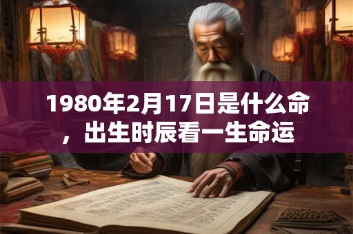 1980年2月17日是什么命，出生时辰看一生命运