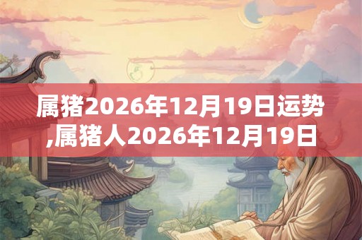 属猪2026年12月19日运势,属猪人2026年12月19日财运,生肖猪2026年12月19日运势