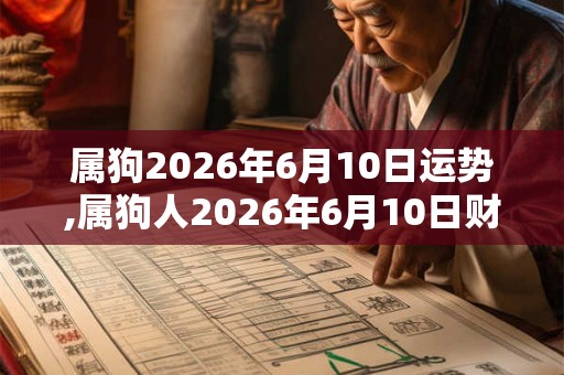 属狗2026年6月10日运势,属狗人2026年6月10日财运,生肖狗2026年6月10日运势