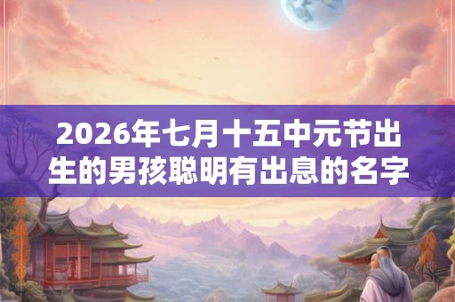 2026年七月十五中元节出生的男孩聪明有出息的名字集锦