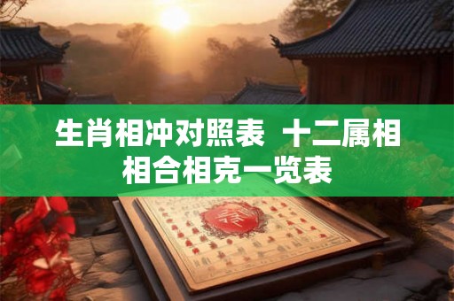 生肖相冲对照表 十二属相相合相克一览表 生肖相冲对照表 十二属相相合相克一览表