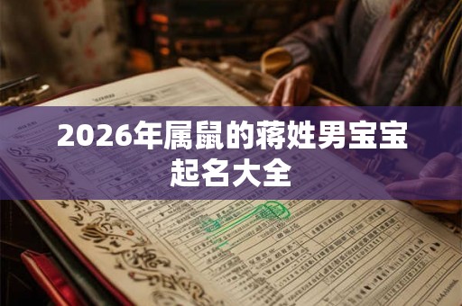 2026年属鼠的蒋姓男宝宝起名大全